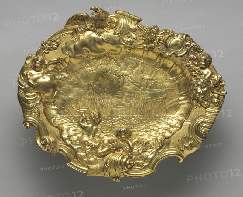 Basin, c. 1725-40. England or Germany, 18th century. Gilt bronze; overall: 31.9 x 38.5 cm (12 9/16 x 15 3/16 in.).