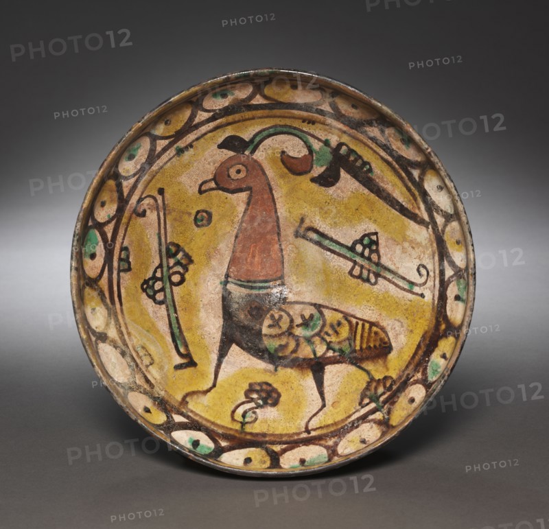 Bowl, 900s. Iran, Nishapur, Samanid Period, 10th Century. Earthenware with underglaze slip-painted decoration; overall: 11.5 x 28 cm (4 1/2 x 11 in.).