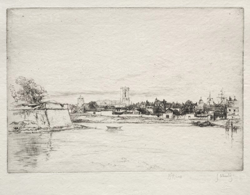 Le Petit St. Eloi, La Rochelle. Gustave Leheutre (French, 1861-1932). Etching and drypoint