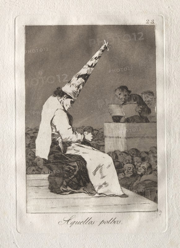 Ochenta Caprichos:  Aquellos Polbos, 1793-1798. Francisco de Goya (Spanish, 1746-1828). Etching and aquatint