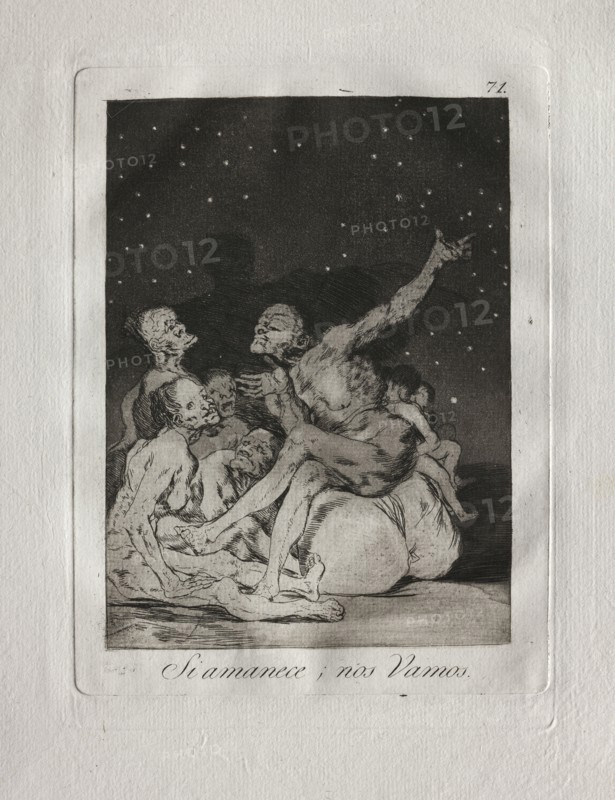 Ochenta Caprichos:  When Day Breaks We Will Be Off, 1793-1798. Francisco de Goya (Spanish, 1746-1828). Etching and aquatint