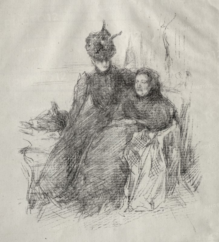Two Women. James McNeill Whistler (American, 1834-1903). Lithograph