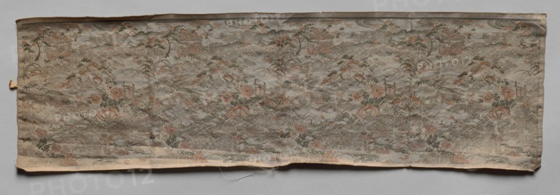 Textile, late 1800s-early 1900s. Japan, late 19th - early 20th century. Silk, metallic thread; average: 19.7 x 66.2 cm (7 3/4 x 26 1/16 in.).