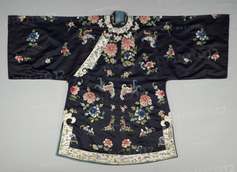 han Woman's Jacket, late 1800s with additions from 1950s-1960s. China, late 19th century. Embroidery, silk; overall: 117.2 x 168.8 cm (46 1/8 x 66 7/16 in.)