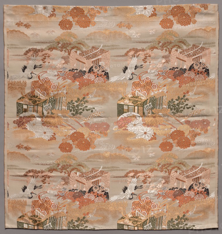 Length of Textile, late 1800s - early 1900s. Japan, late 19th-early 20th century. Silk; average: 71.5 x 68.5 cm (28 1/8 x 26 15/16 in.)