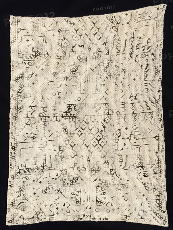 Lace (Filet Cloth or Toile Stitch), 19th century. Spain, 19th century. Lace, filet cloth or toile stitch: linen; overall: 92.7 x 69.6 cm (36 1/2 x 27 3/8 in.).