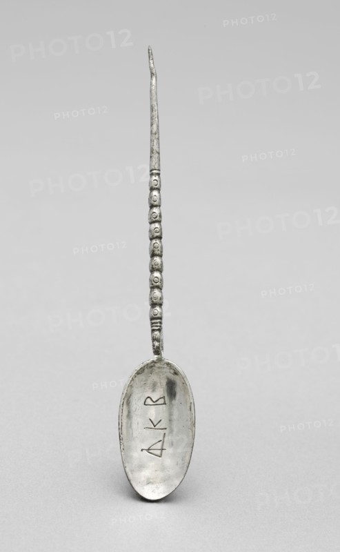 Spoon, 300s. Byzantium, Syria?, early Byzantine period, 4th century. Silver; overall: 15.5 cm (6 1/8 in.).