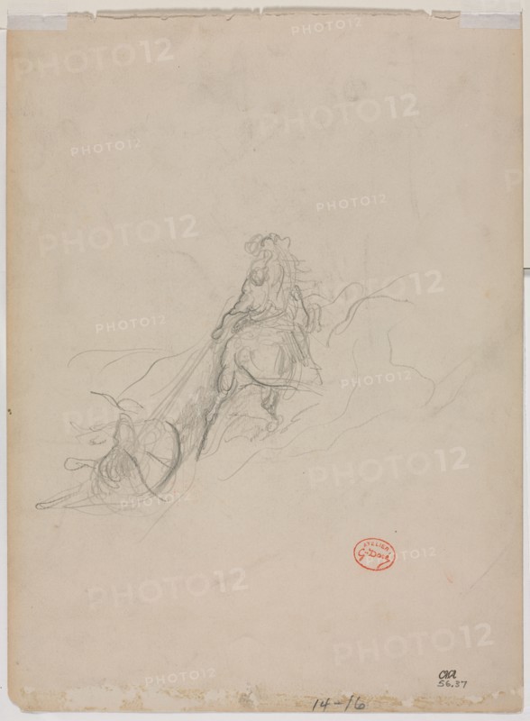 Sketch of Hunting Scene, c. 1868. Gustave Doré (French, 1832-1883). Graphite and black crayon; sheet: 30.1 x 22.2 cm (11 7/8 x 8 3/4 in.).
