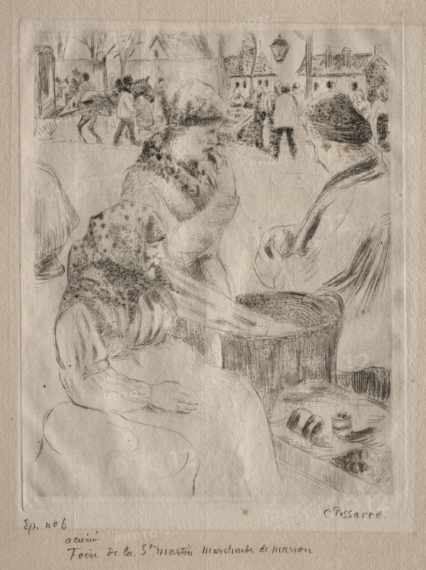 Chestnut Vendor, 1878. Camille Pissarro (French, 1830-1903). Drypoint; sheet: 43.4 x 30.2 cm (17 1/16 x 11 7/8 in.); platemark: 20.9 x 16.3 cm (8 1/4 x 6 7/16 in.)
