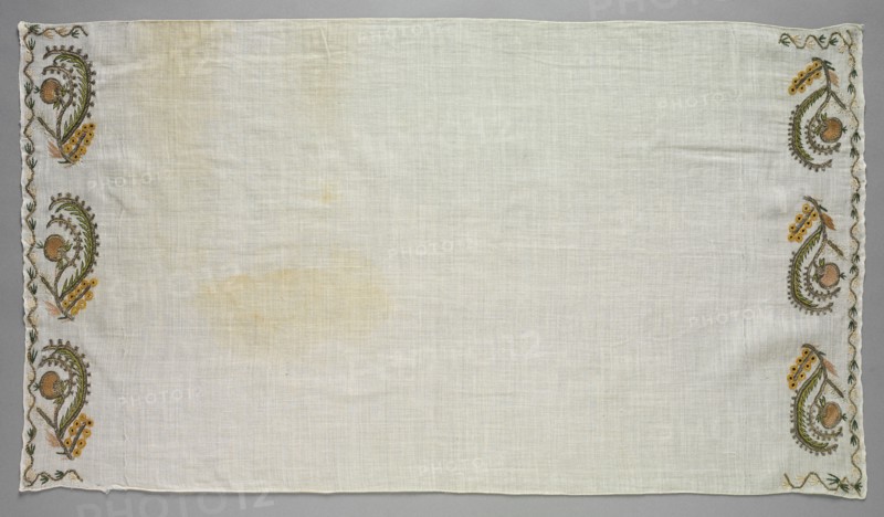 Embroidered Towel (Peshkir), 19th century. Turkey, 19th century. Embroidery: silk and metal strips on cotton tabby ground; average: 78.8 x 43.5 cm (31 x 17 1/8 in.).