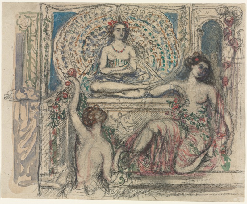 The Throne of the Peacock. Charles Conder (British, 1868-1909). Graphite with wash; sheet: 25.7 x 31.7 cm (10 1/8 x 12 1/2 in.).