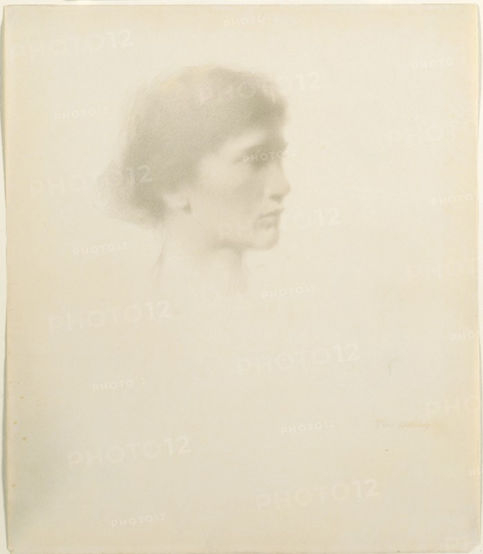 Head of a Woman, 1894 or after. Thomas Wilmer Dewing (American, 1851-1938). Silverpoint; sheet: 35.3 x 30.2 cm (13 7/8 x 11 7/8 in.).