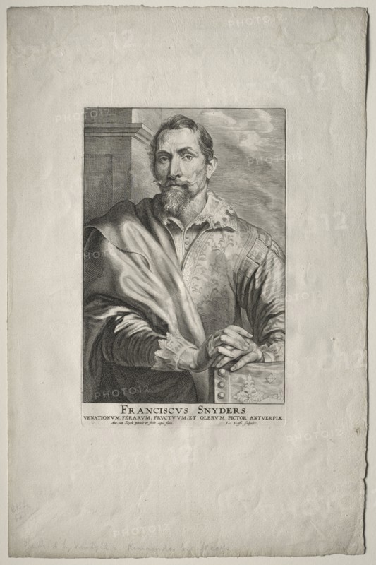 Portrait of Frans Snyders. Anthony van Dyck (Flemish, 1599-1641), and Jacobus Neeffs (Flemish, 1610-aft1660). Etching and engraving