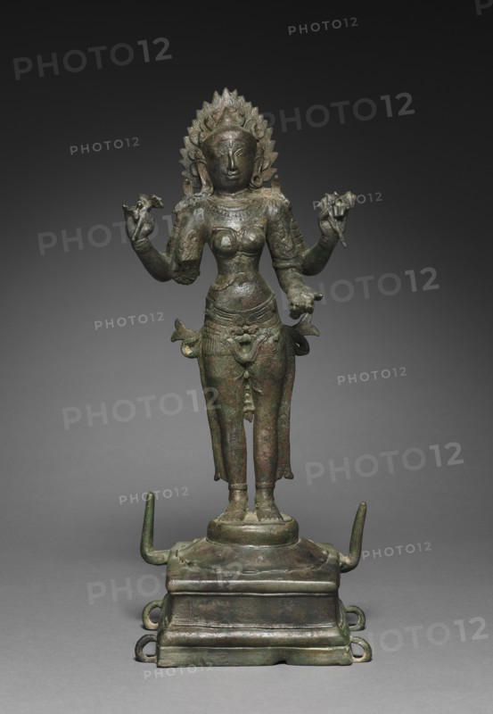 Kali, 900s-1000s. South India, Tamil Nadu, Chola period (900-13th century). Bronze; overall: 46.7 x 20.4 x 15.4 cm (18 3/8 x 8 1/16 x 6 1/16 in.); base: 11.4 x 15.2 cm (4 1/2 x 6 in.).