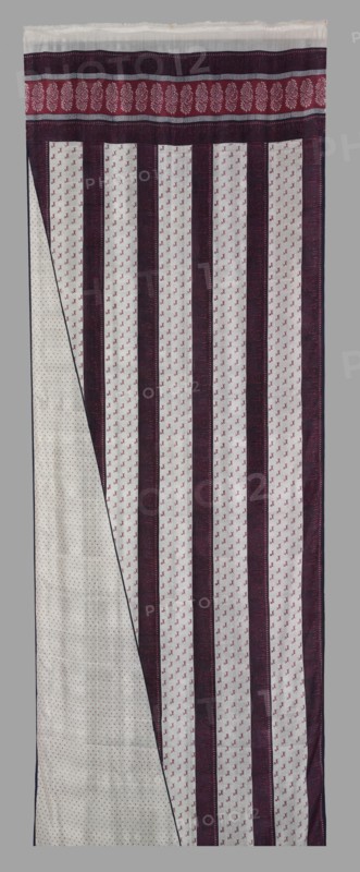 Sari, mid 1900s, before 1957. India, 20th century. Printed silk, tabby weave; overall: 106.7 x 548.4 cm (42 x 215 7/8 in.)