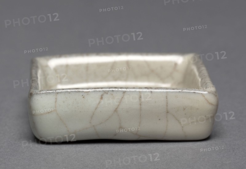 Square Brush Washer:  Guan ware, 1127-1279. China, Hangchou, Suburban Altar Kiln, Southern Song dynasty (1127-1279). Glazed stoneware; overall: 1.2 x 6.4 cm (1/2 x 2 1/2 in.).