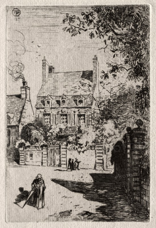 In Province: The House at Orléans, c. 1875. Félix Hilaire Buhot (French, 1847-1898). Etching; sheet: 31 x 22.2 cm (12 3/16 x 8 3/4 in.); platemark: 13.3 x 8.9 cm (5 1/4 x 3 1/2 in.)