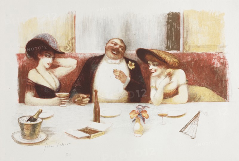 Chez Durand, 1904. Jean Veber (French, 1868-aft 1907). Color lithograph