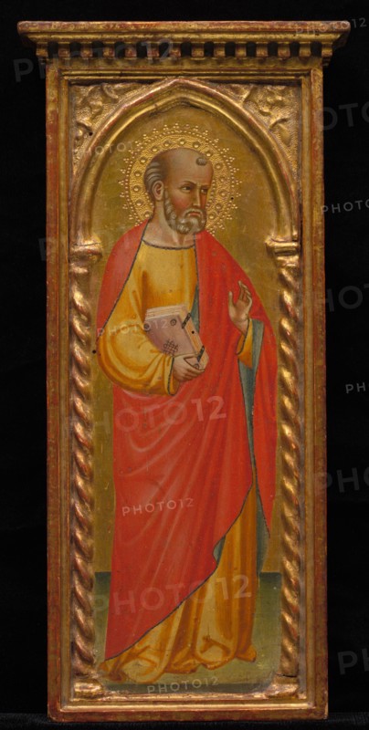 Saint in Red Cloak, late 19th - early 20th century. Italy, late 19th-early 20th century. Tempera on panel; unframed: 33 x 11.4 cm (13 x 4 1/2 in.).