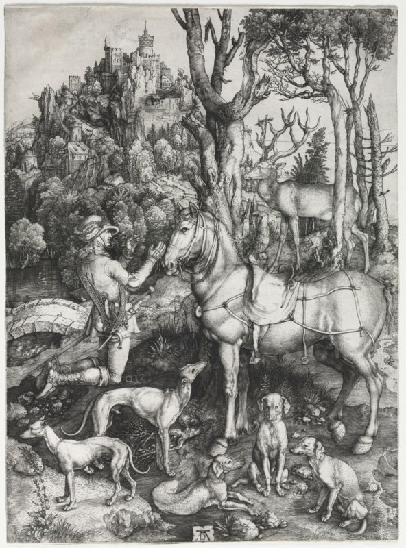 Saint Eustace, c. 1501. Albrecht Dürer (German, 1471-1528). Engraving