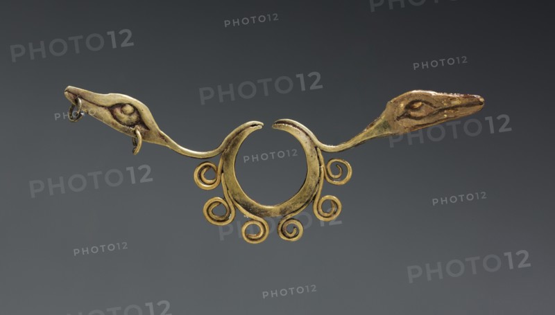 Nose Ornament, c. 500-200 BC. Peru, North Highlands, Chavín de Huantar(?), Chavín style (1000-200 BC). Hammered and cut gold; overall: 2.3 x 5.2 cm (7/8 x 2 1/16 in.).