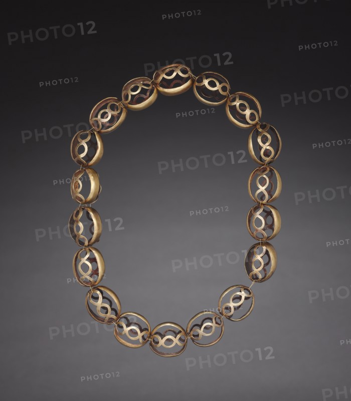 Necklace, c. 500-200 BC. Peru, North Highlands, Chavín de Huantar(?), Chavín style (1000-200 BC). Hammered and cut gold; overall: 45.8 cm (18 1/16 in.).