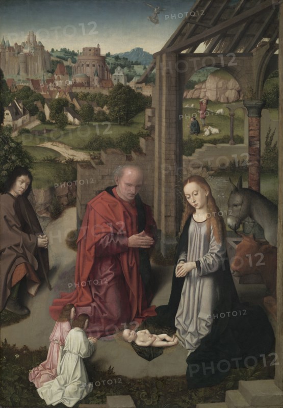 The Nativity, c. 1485-1490. Gerard David (Netherlandish, 1450/60-1523). Oil on wood panel; framed: 102.5 x 76 x 7.5 cm (40 3/8 x 29 15/16 x 2 15/16 in.); unframed: 85.2 x 59.7 cm (33 9/16 x 23 1/2 in.).