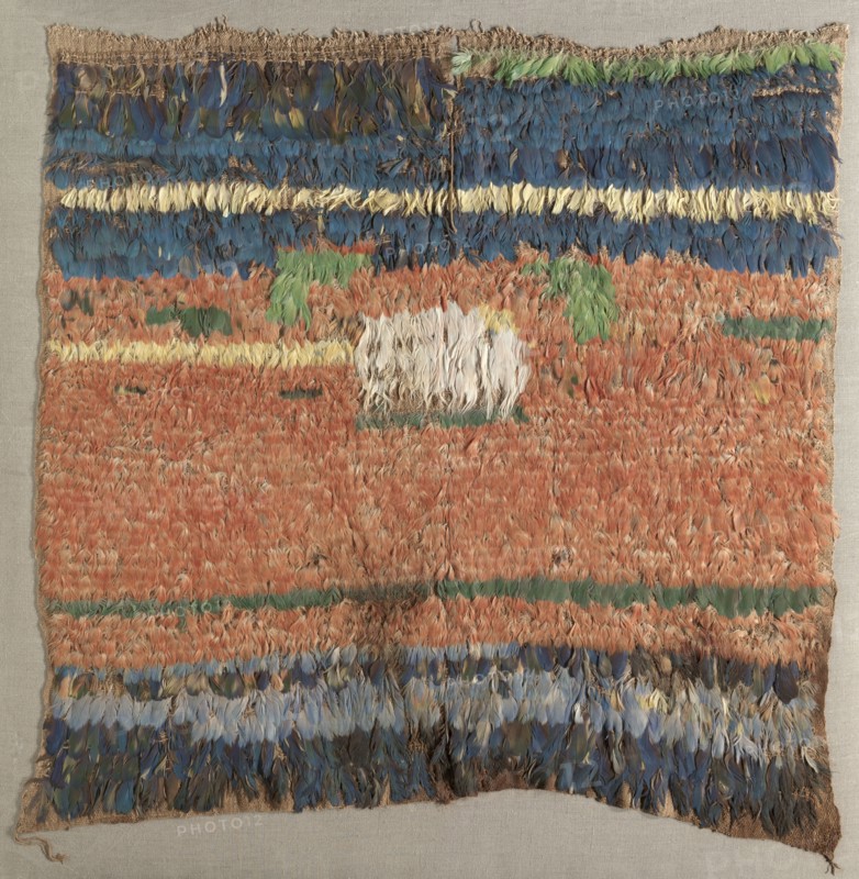 Feathered Tabard or Tunic, 600-1500. Andes, 7th-15th century. Feather mosaic on cotton; average: 102.9 x 101.6 cm (40 1/2 x 40 in.)