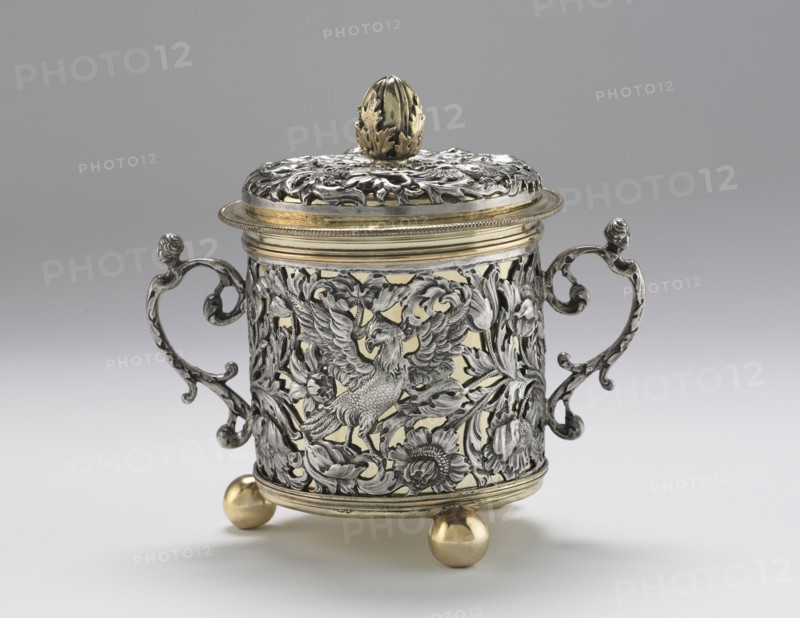 Two-Handled Cup, 1677. England, London, 17th century (Charles II). Silver and silver gilt; overall: 17.2 x 11.5 cm (6 3/4 x 4 1/2 in.).