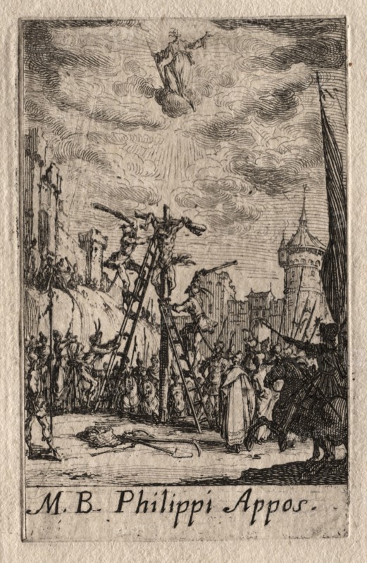 The Martyrdom of the Apostles:  St. Philip. Jacques Callot (French, 1592-1635). Etching