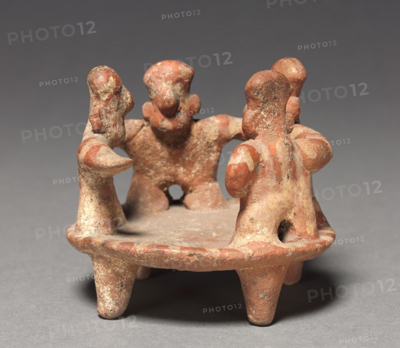 Dancing Group, 400s-500s. Mexico, Western Nyarit, 5th-6th Century. Terracotta; overall: 8.5 x 9.5 cm (3 3/8 x 3 3/4 in.).