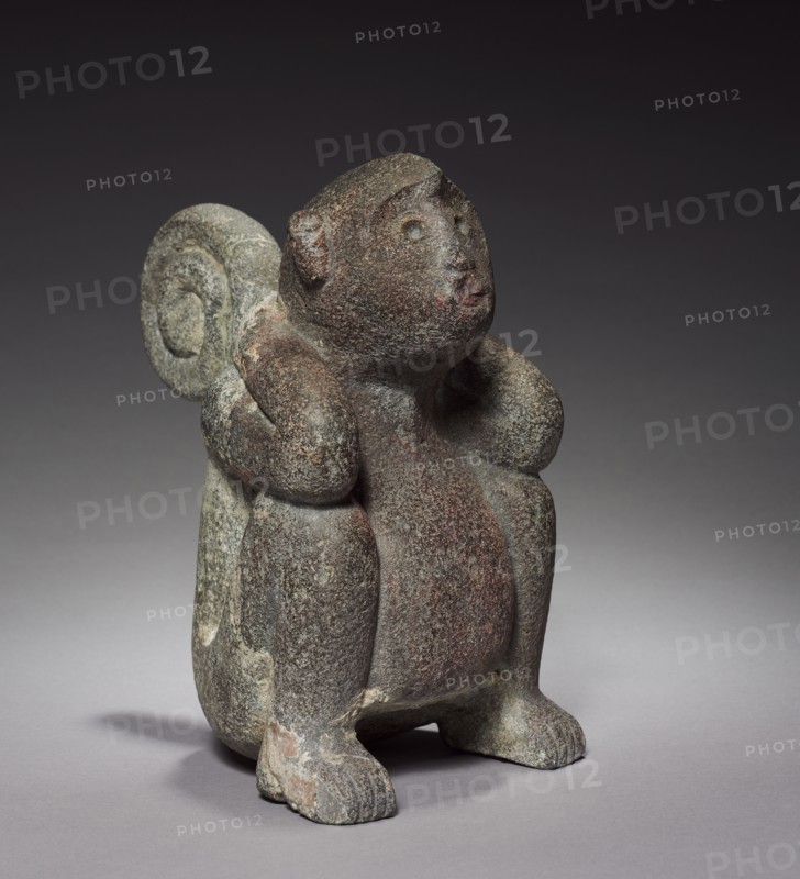 Monkey, 1325-1519. Central Mexico, Tacuba, Aztec, Post-Classic Period. Stone; overall: 24.5 x 14.5 x 20.5 cm (9 5/8 x 5 11/16 x 8 1/16 in.).