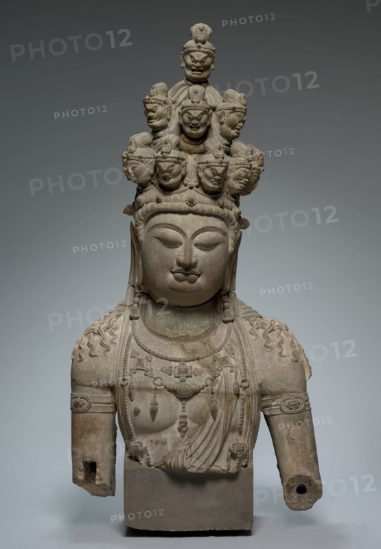 Eleven-Headed Guanyin, 1st quarter 8th Century. China, Tang dynasty (618-907). Gray sandstone; overall: 129.6 x 63.6 x 25.4 cm (51 x 25 1/16 x 10 in.).