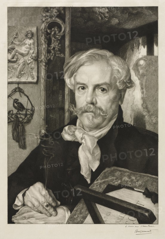Edmond de Goncourt, 1882. Félix Bracquemond (French, 1833-1914). Etching; sheet: 60.3 x 46.4 cm (23 3/4 x 18 1/4 in.); platemark: 51 x 34 cm (20 1/16 x 13 3/8 in.).
