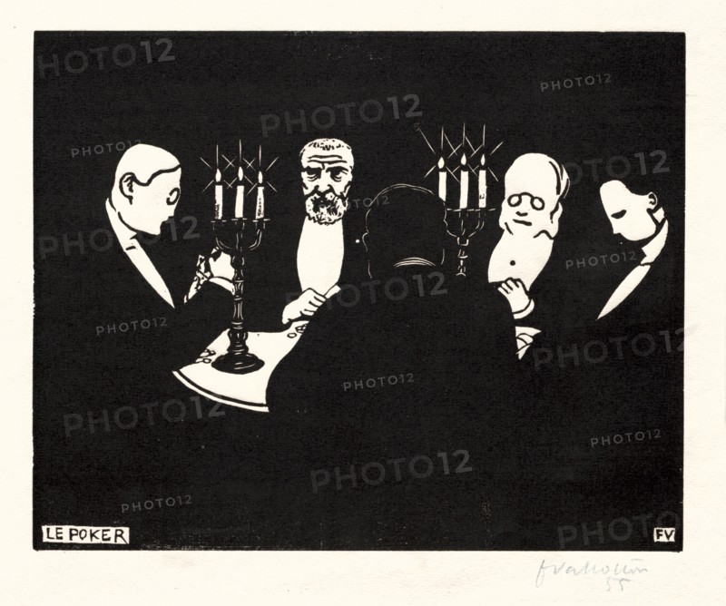 Poker, 1896. Félix Vallotton (French, 1865-1925). Woodcut; sheet: 25.3 x 31.8 cm (9 15/16 x 12 1/2 in.); image: 17.8 x 22.3 cm (7 x 8 3/4 in.)