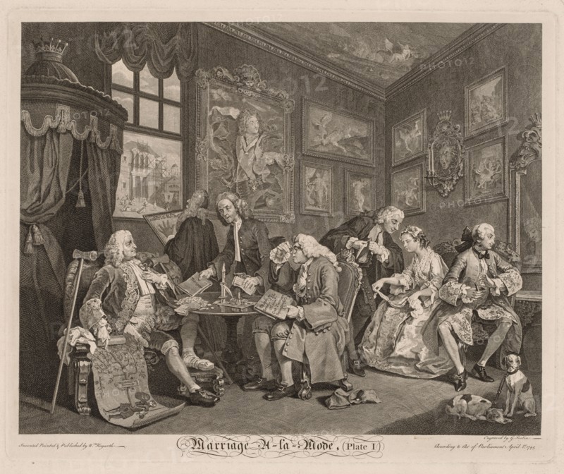 Marriage à la Mode, 1745. William Hogarth (British, 1697-1764). Engraving