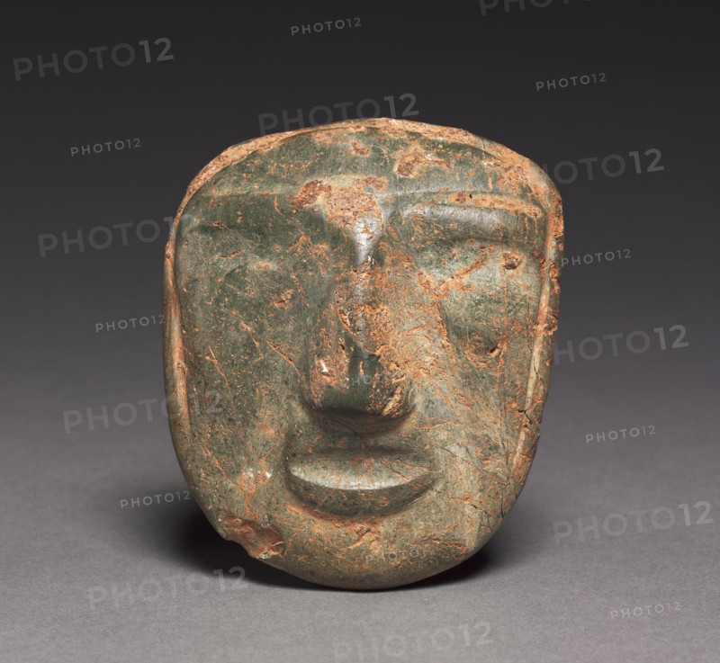 Mask, 1-800. Mexico, Guerrero, Mezcala style. Stone; overall: 10.2 x 9 x 3 cm (4 x 3 9/16 x 1 3/16 in.).