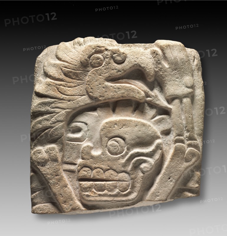Stela Fragment, 600-950. Mexico, Veracruz?, 600-950 AD. Limestone; overall: 31.8 x 30.8 x 12.2 cm (12 1/2 x 12 1/8 x 4 13/16 in.).