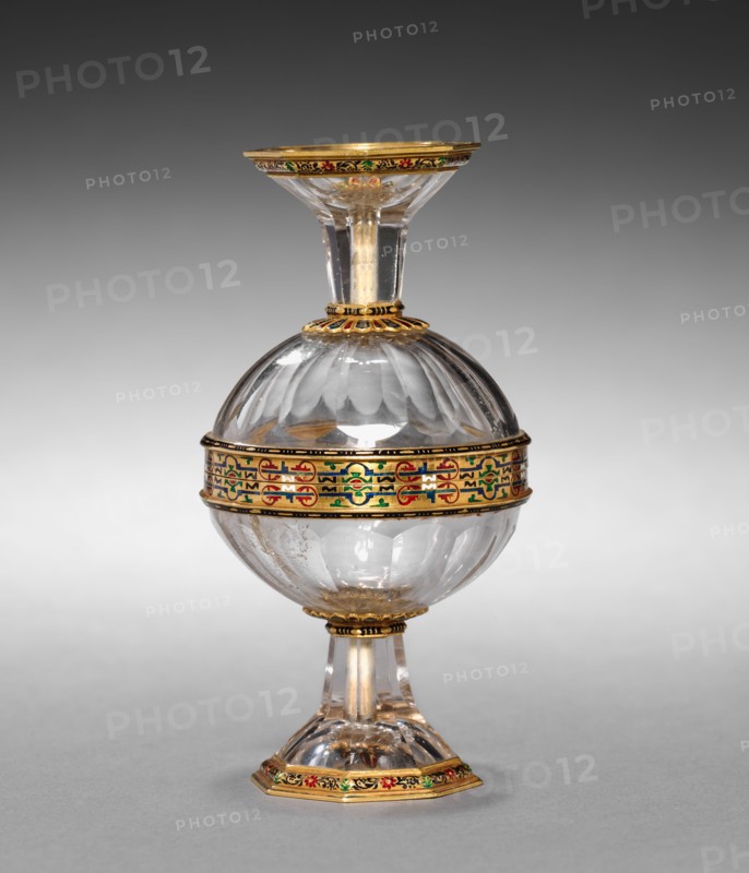 Double Cup , late 16th century. Italy, late 16th century  (possibly 19th century forgery, or 16th and 19th century pastiche). Rock crystal set in enameled gold; overall: 11.8 cm (4 5/8 in.); part 1: 6.1 cm (2 3/8 in.).