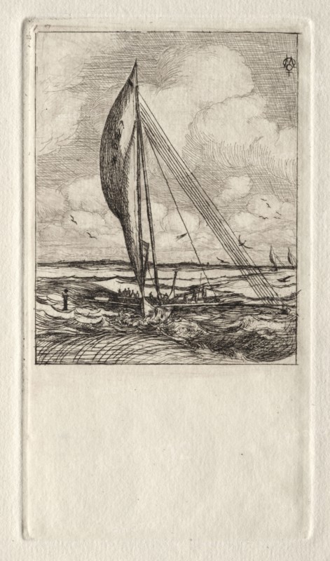 Swift Sailing Proa, Mulgrave Archipelago, Oceania, 1866. Charles Meryon (French, 1821-1868). Etching