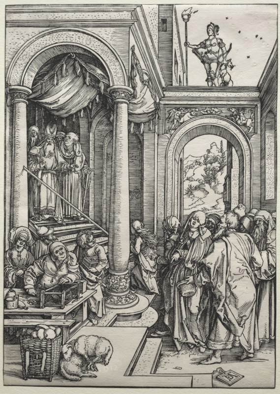 The Life of the Virgin: The Presentation of the Virgin in the Temple, c. 1502-1503. Albrecht Dürer (German, 1471-1528). Woodcut