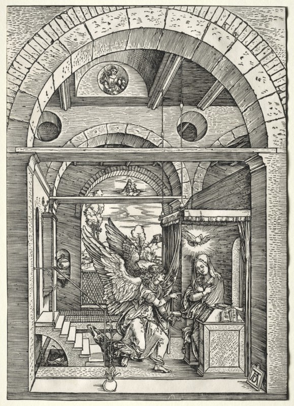 The Life of the Virgin: The Annunciation, c. 1503-1505. Albrecht Dürer (German, 1471-1528). Woodcut
