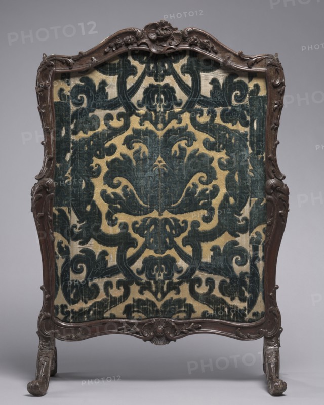 Fire Screen, c. 1750. France, 18th century. Wood and velvet panel; overall: 109.9 x 77.5 x 38.8 cm (43 1/4 x 30 1/2 x 15 1/4 in.).