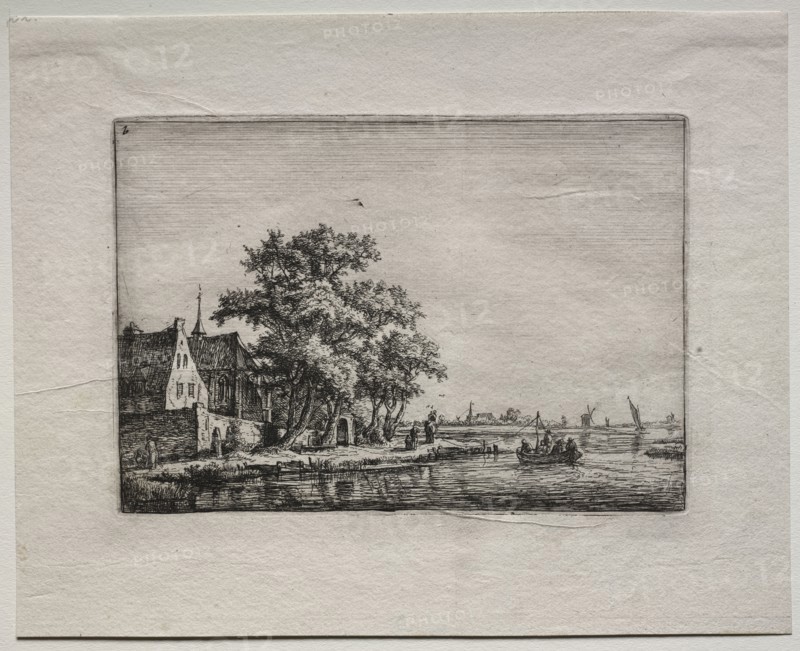 The Cemetery by the Canal. Anthonie Waterloo (Dutch, 1609/10-1690). Etching