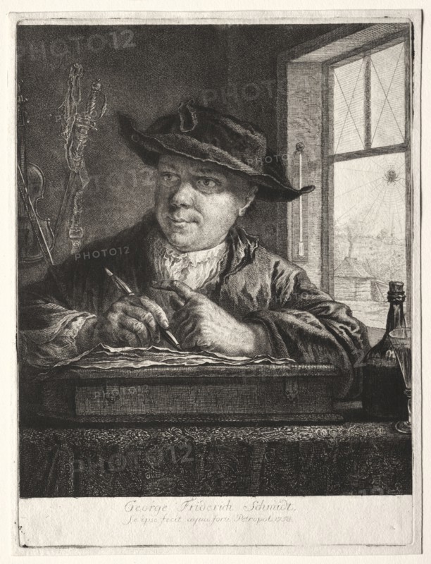 Self-Portrait. Georg Friedrich Schmidt (German, 1712-1775). Etching and drypoint