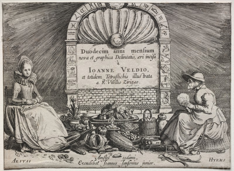 The Twelve Months. Jan van de Velde (Dutch, 1620-1662). Etching