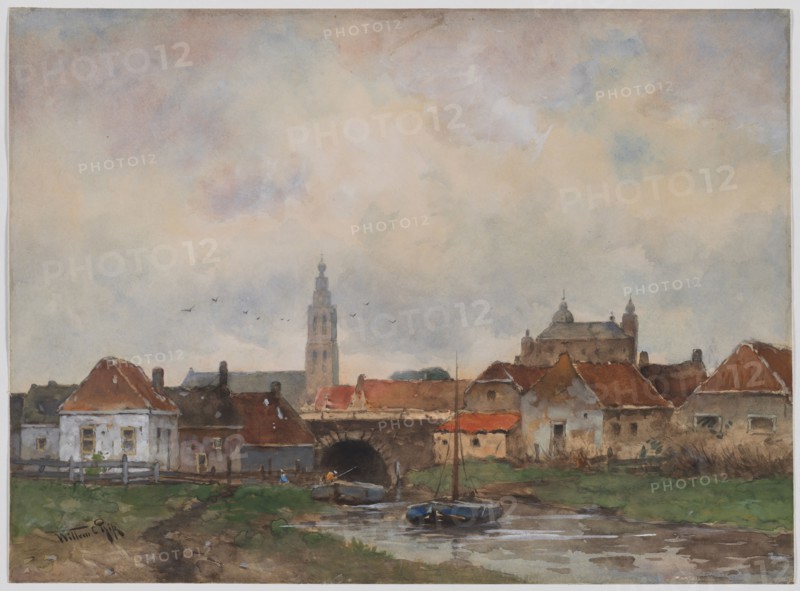 Upper Lock at Steenbergen, 1800s. Willem C Rik (Dutch). Watercolor and gouache; sheet: 41.3 x 56.5 cm (16 1/4 x 22 1/4 in.).