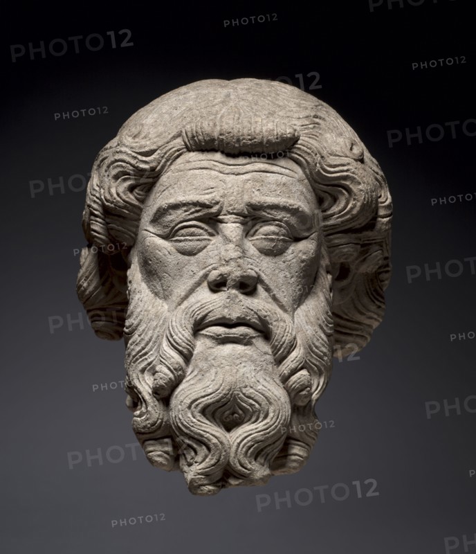 Head of an Apostle, c. 1325-1350. Southwestern France, Toulouse?, 14th century. Limestone, with traces of polychromy; overall: 36.2 x 24.2 x 20.4 cm (14 1/4 x 9 1/2 x 8 1/16 in.).