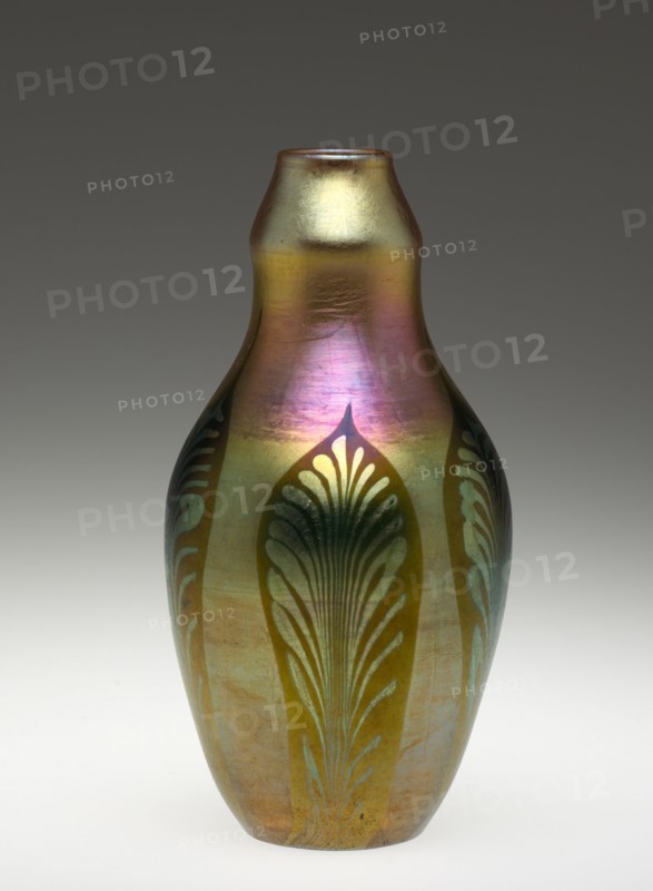 Vase, c. 1900. Louis Comfort Tiffany (American, 1848-1933). Favrile glass; overall: 16.5 x 8.3 cm (6 1/2 x 3 1/4 in.).