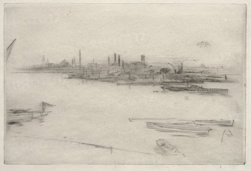 Battersea:  Dawn. James McNeill Whistler (American, 1834-1903). Drypoint